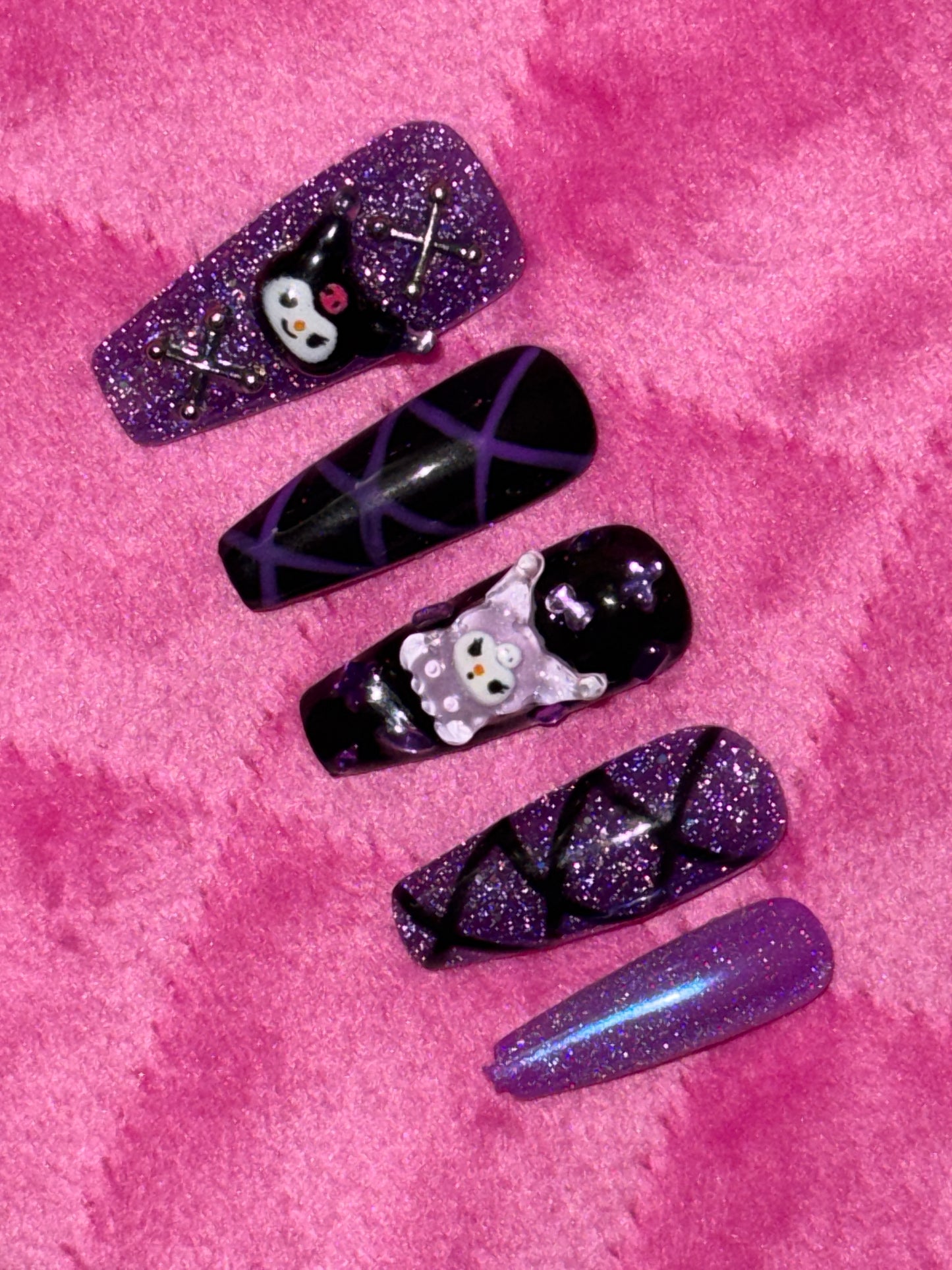 Purple Kuromi Press-on Nails